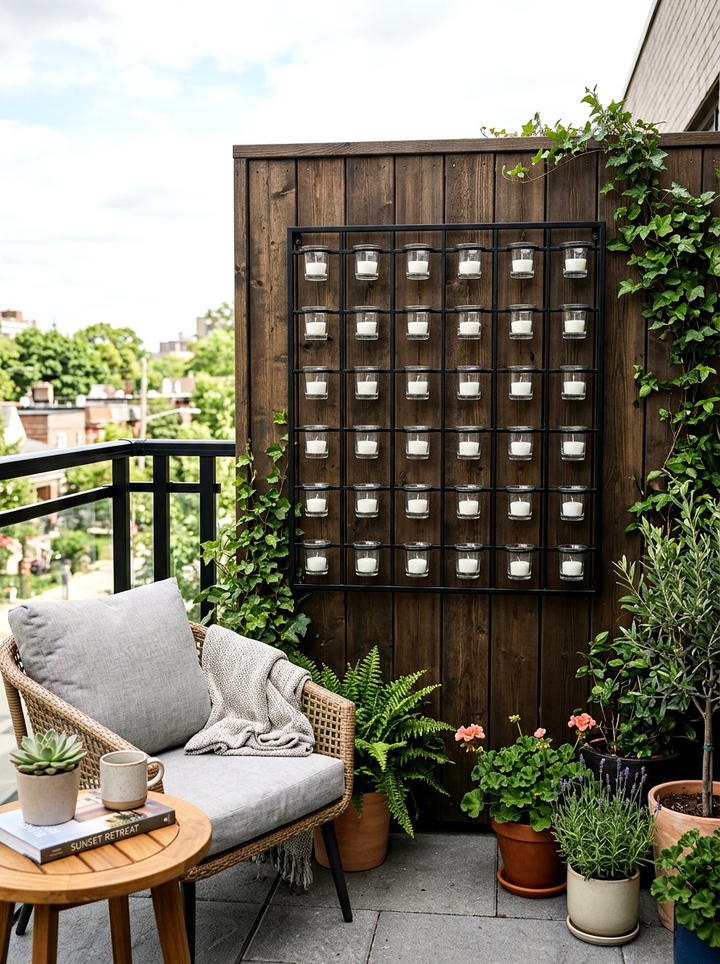 Wall Mounted Votive - 25 backyard decorating ideas with candle holders