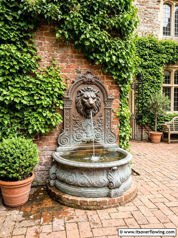 Wall Mounted Water Fountain - 25 backyard decorating ideas with mini fountains