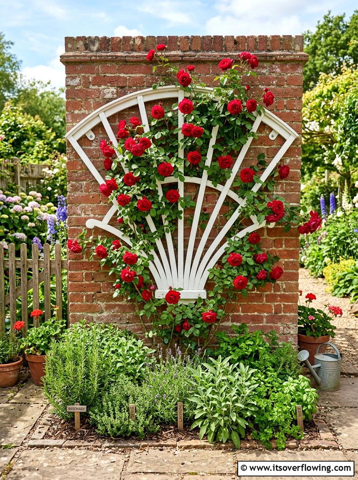 Wall mounted fan trellis - 25 garden design ideas with trellis walls