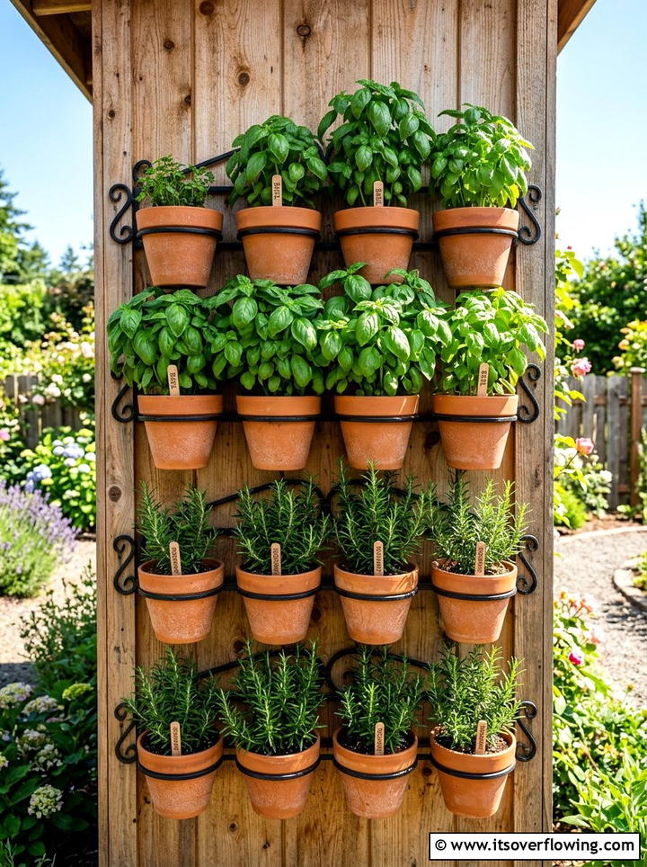 Wall mounted herb garden - 25 garden decor ideas for small gardens