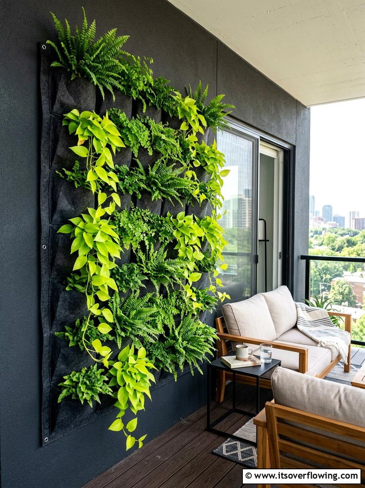 Wall mounted pocket planter - 25 garden ideas with vertical planters