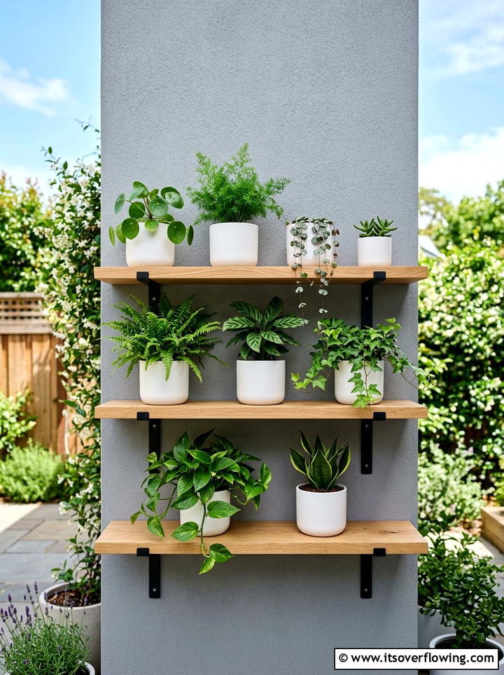 Wall mounted shelf - 25 recycled garden ideas with old shelves