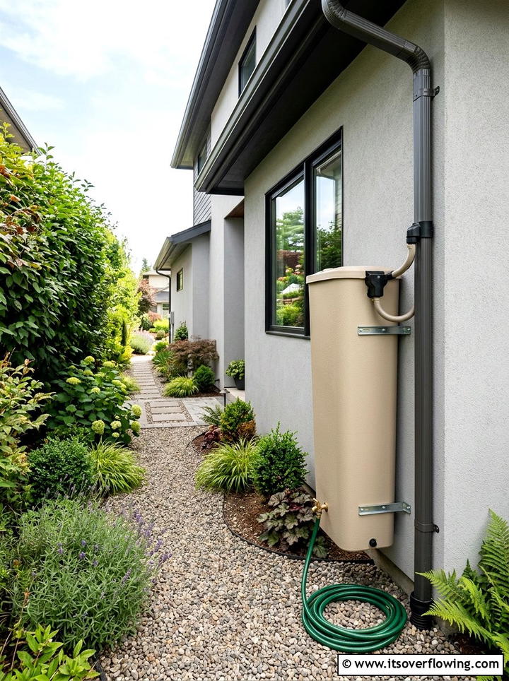 Wall mounted slim rain barrel - 25 creative garden ideas with rain barrel displays