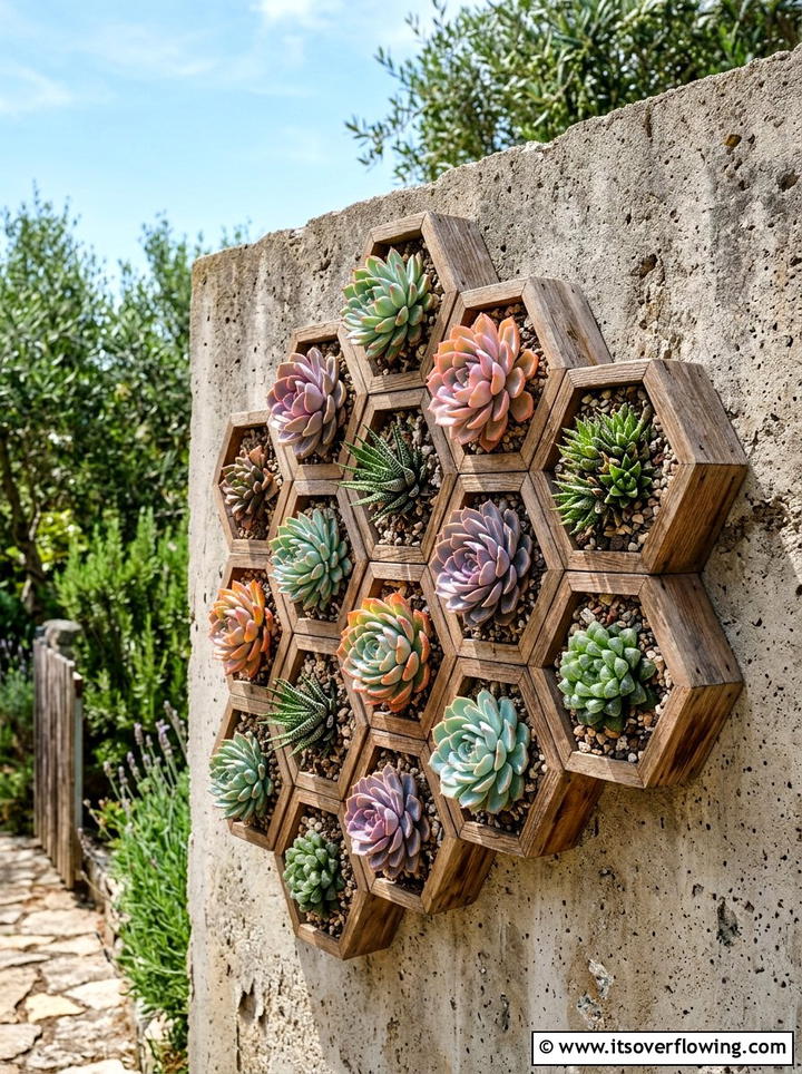Wall mounted succulents - 25 creative garden ideas for balconies