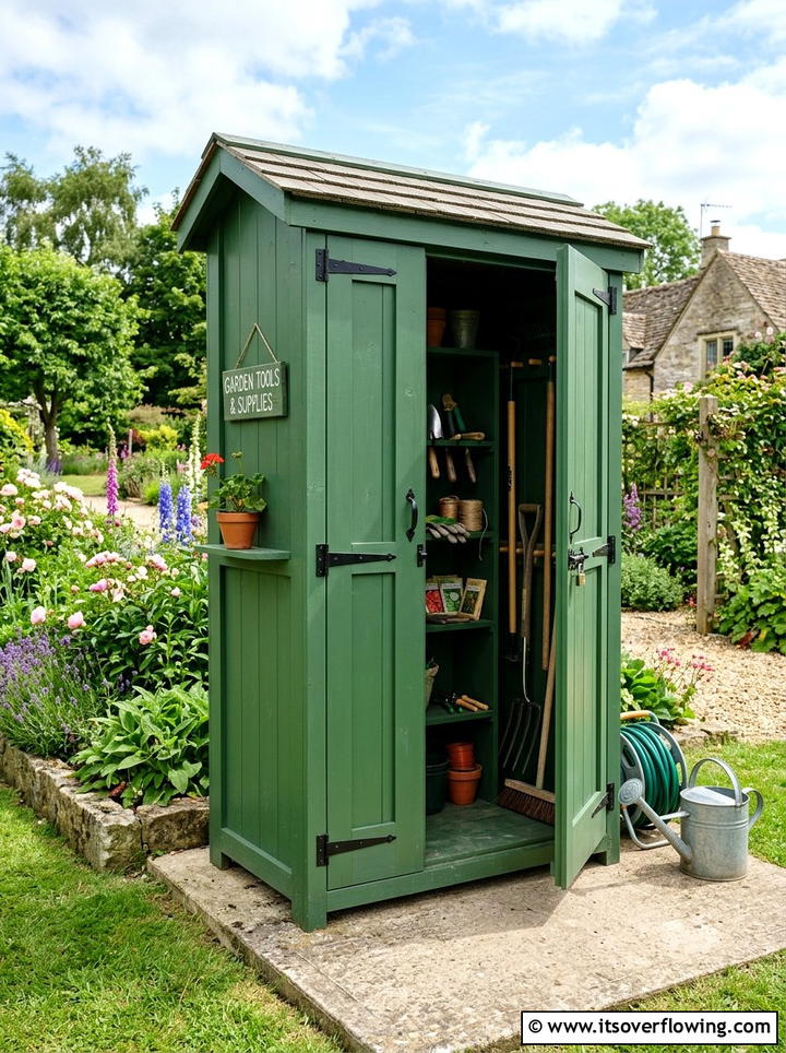 Wardrobe Tool Shed - 25 backyard ideas with old furniture