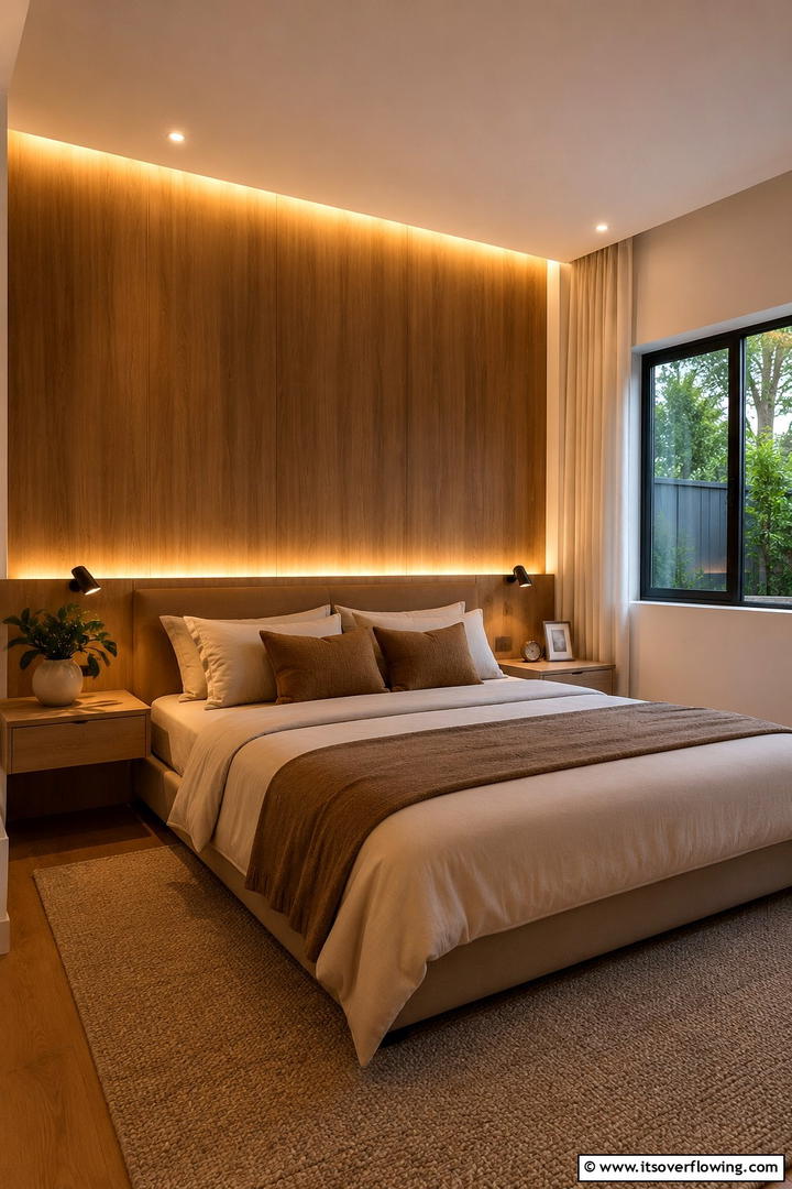 Warm Ambient Lighting - 30 Rustic Bedroom Ideas to Create a Warm and Inviting Space