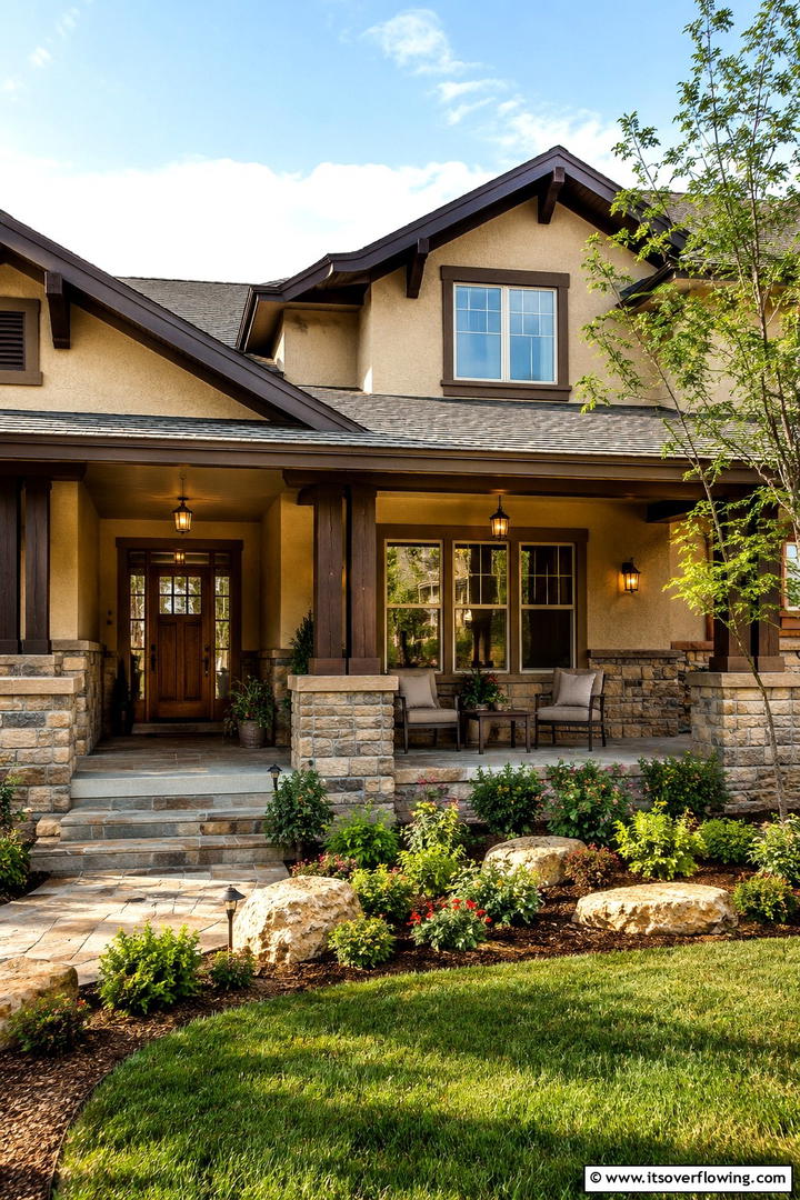 Warm Beige Harmony - 30 Stucco Color Ideas for Modern and Timeless Home Exteriors