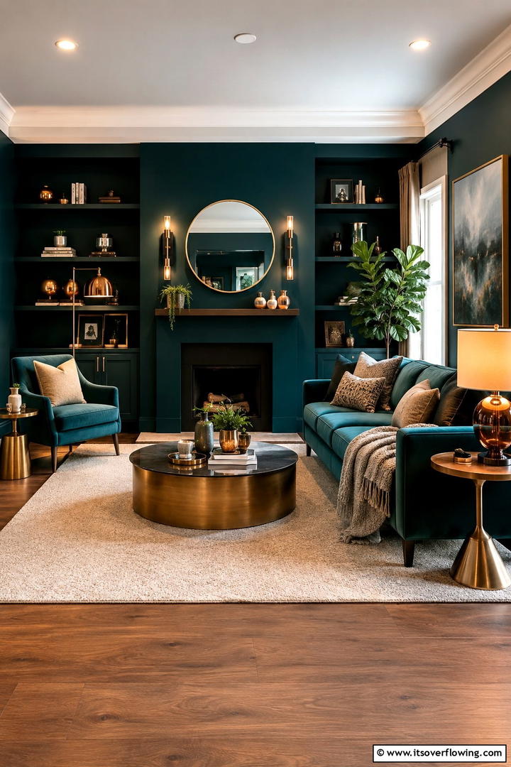 Warm Teal Glow - 30 Teal Living Room Ideas for Bold & Serene Interior Spaces