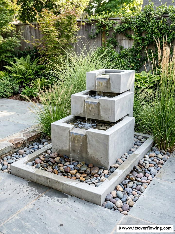 Water Feature - 25 recycled garden ideas with concrete blocks