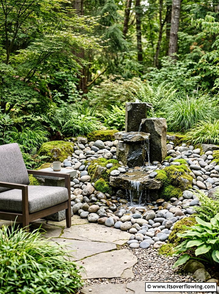 Water Feature - 25 small garden ideas for balcony