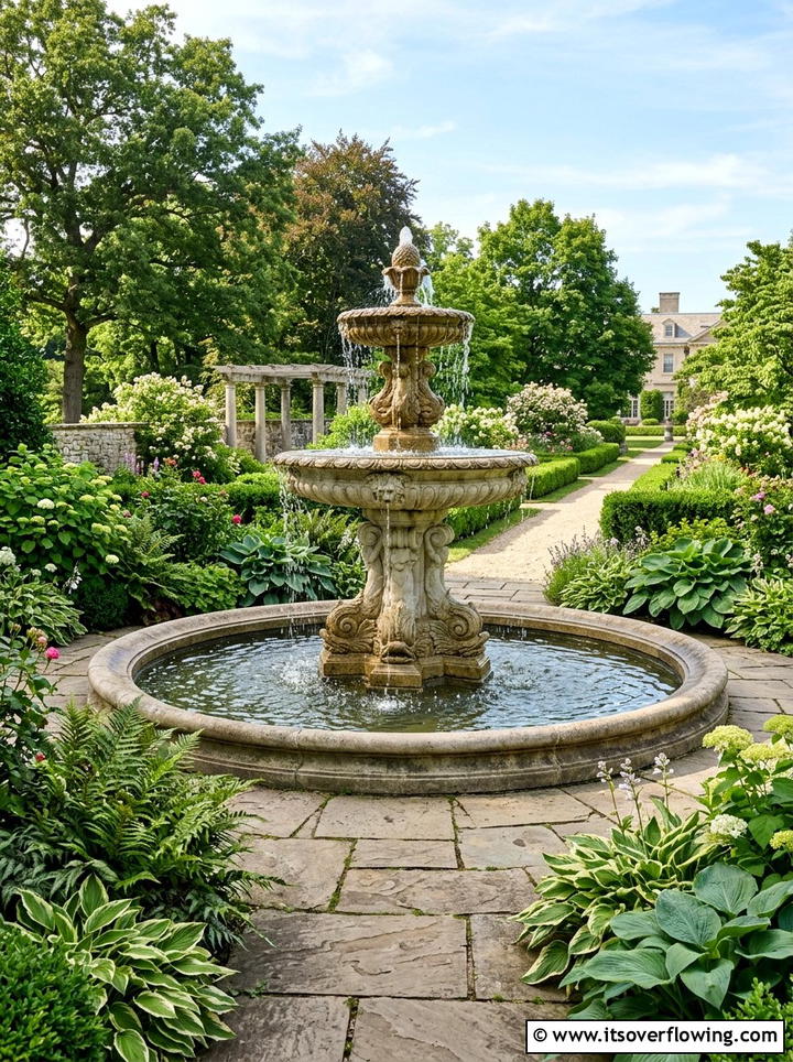 Water Feature Fountain - 25 creative garden ideas for large yards