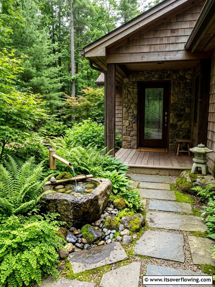 Water Feature Fountain - 25 front porch ideas for hot climates