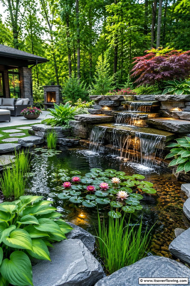 Water Feature Oasis - 30 Sensory Garden Ideas to Engage All Five Senses