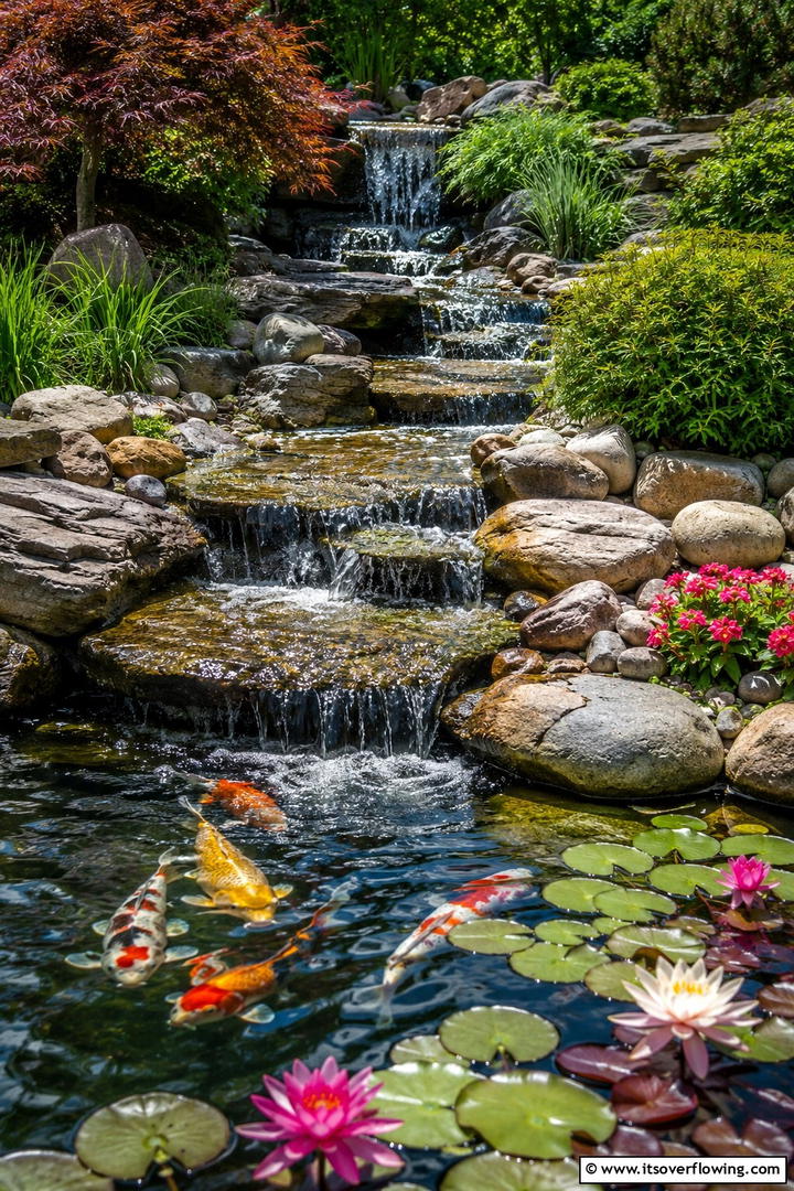 Water Feature Stone Oasis - 30 Stone Garden Ideas for Natural Outdoor Landscaping Designs