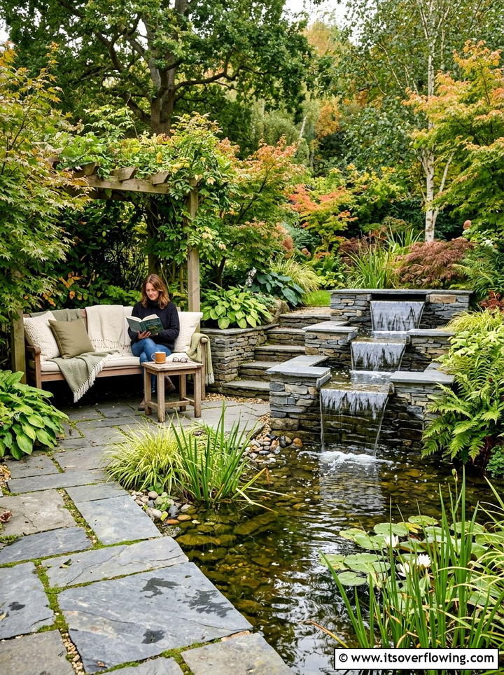 Water Feature Terrace - 25 garden design ideas with terraces
