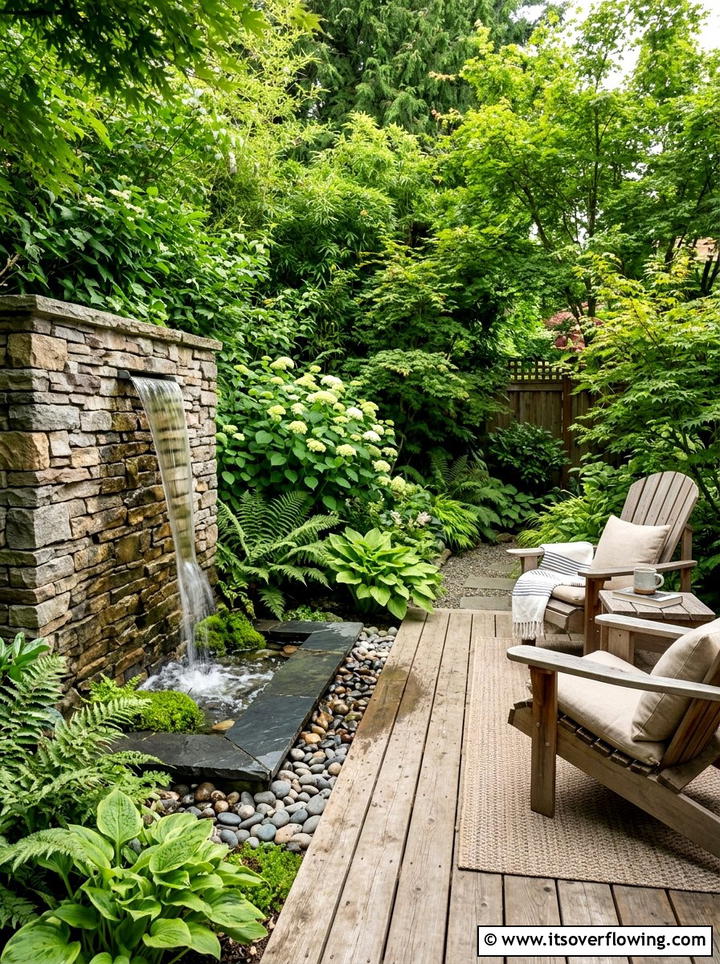 Water Feature Wall - 25 backyard ideas for privacy