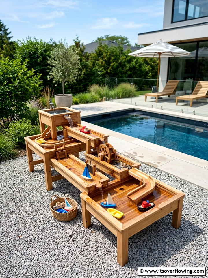 Water Play Table - 25 garden design ideas for play areas