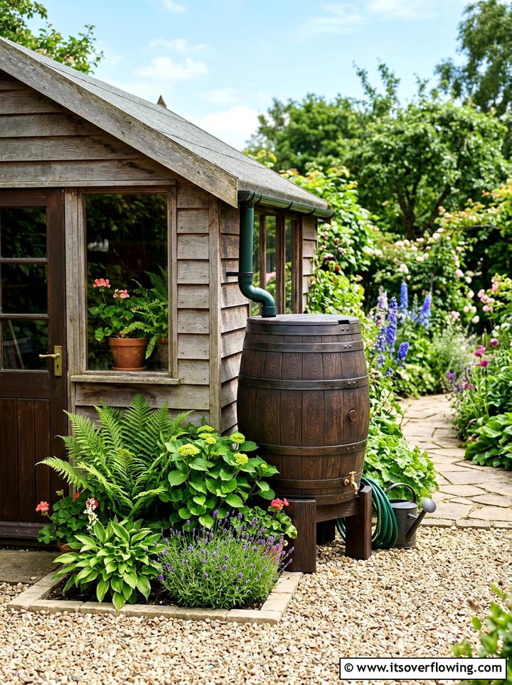 Water butt system - 25 garden ideas for rainy climate