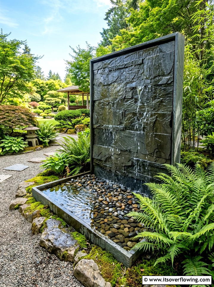 Water feature fountain - 25 backyard ideas for townhouse yards