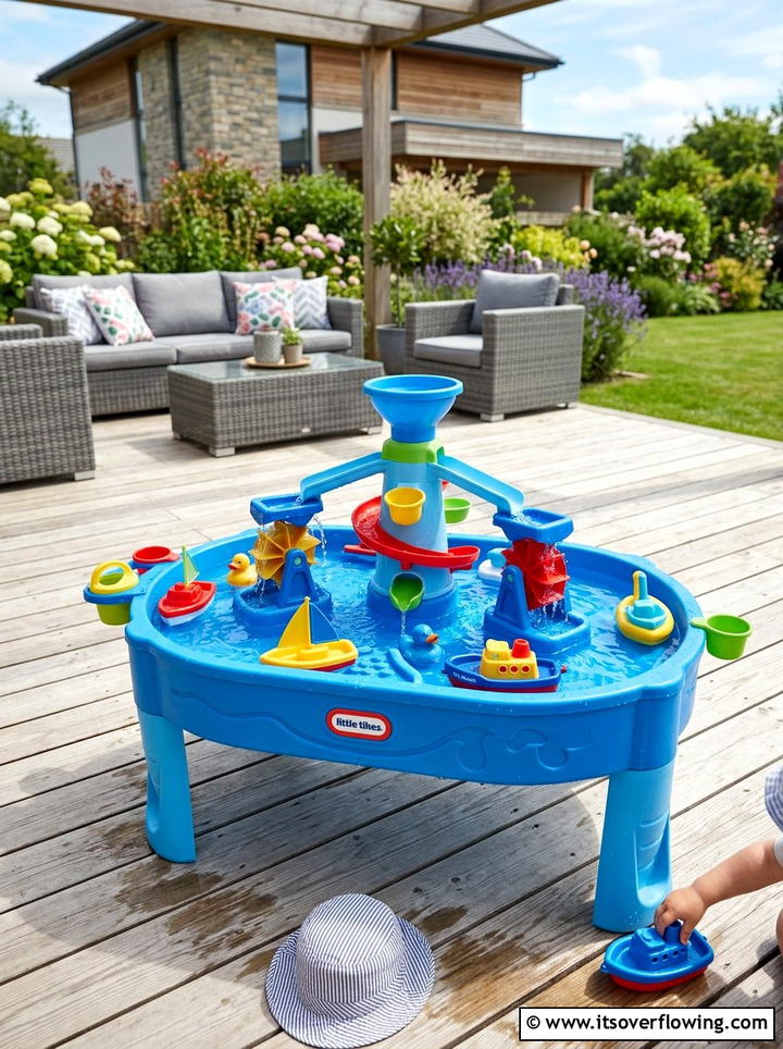 Water play table - 25 creative garden ideas with kids garden zone
