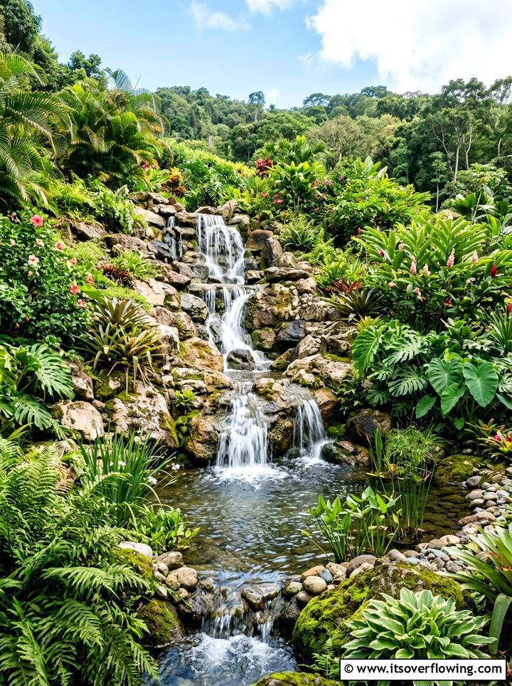 Waterfall Feature - 25 garden ideas for sloped yards