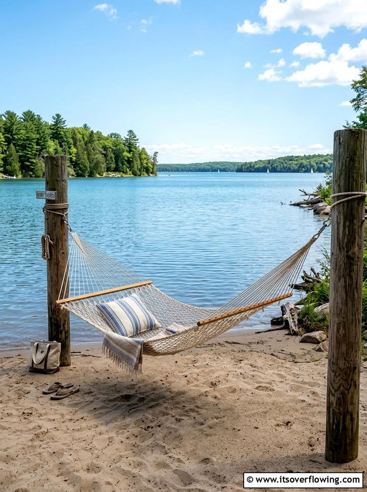 Waterfront Hammock - 25 backyard ideas with hammock