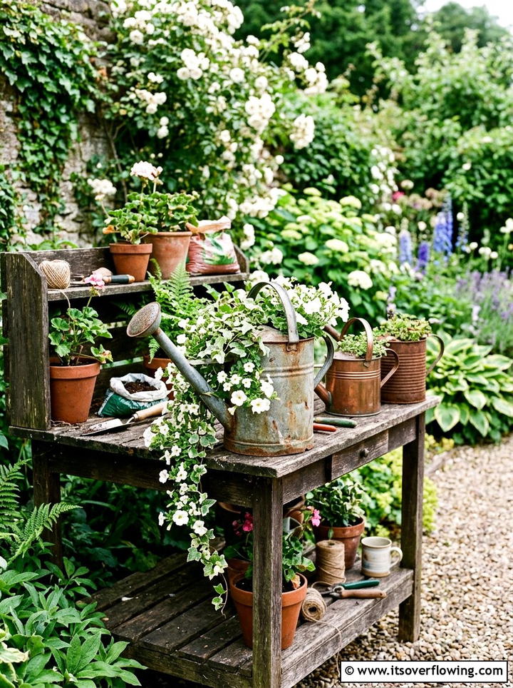 Watering Can Decor - 25 recycled garden ideas