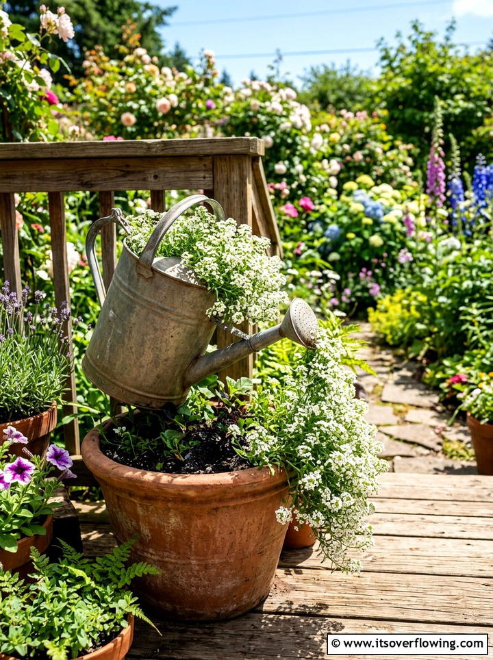 Watering Can Feature - 25 upcycled garden ideas for renters