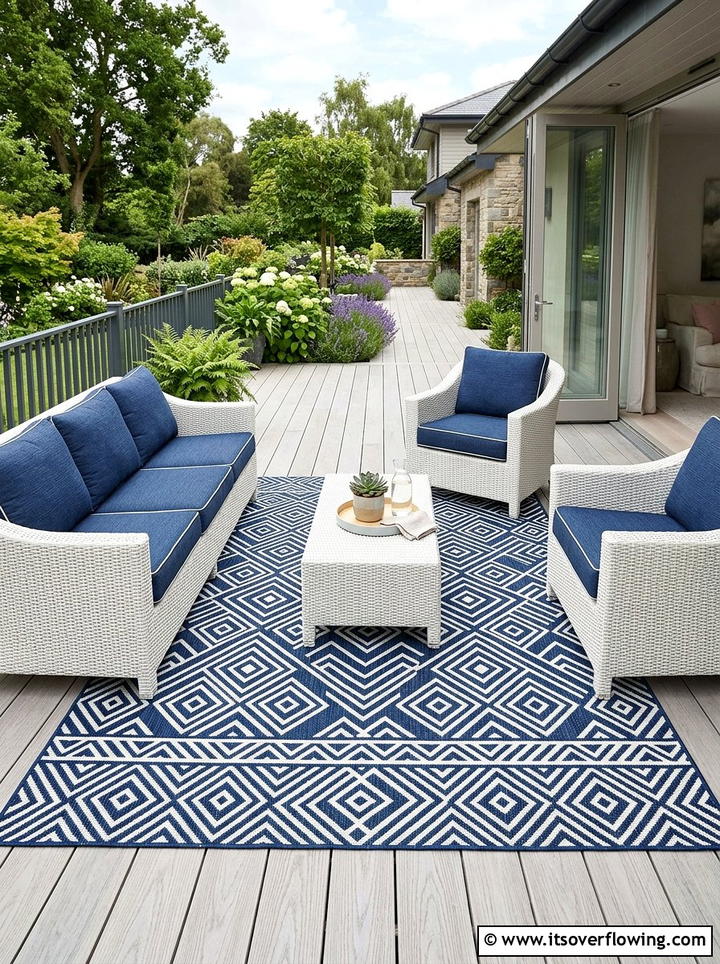 Waterproof Outdoor Rug - 25 front porch ideas for rainy climates