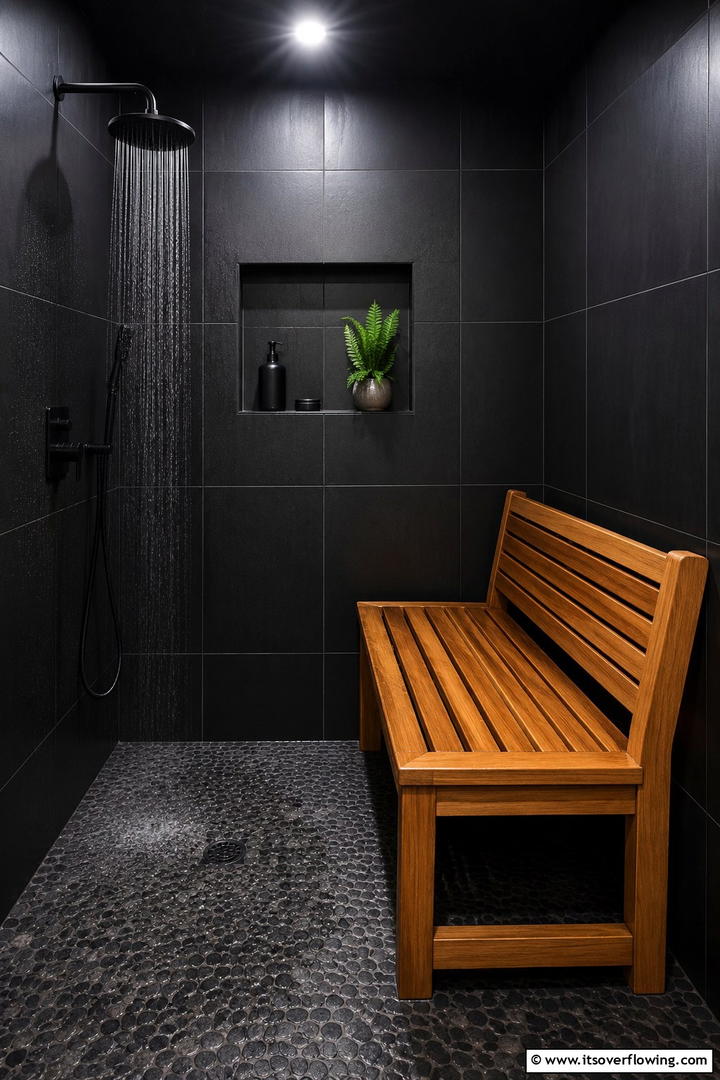 Waterproof Wooden Bench - 30 Shower Bench Ideas for Functional Bathroom Designs