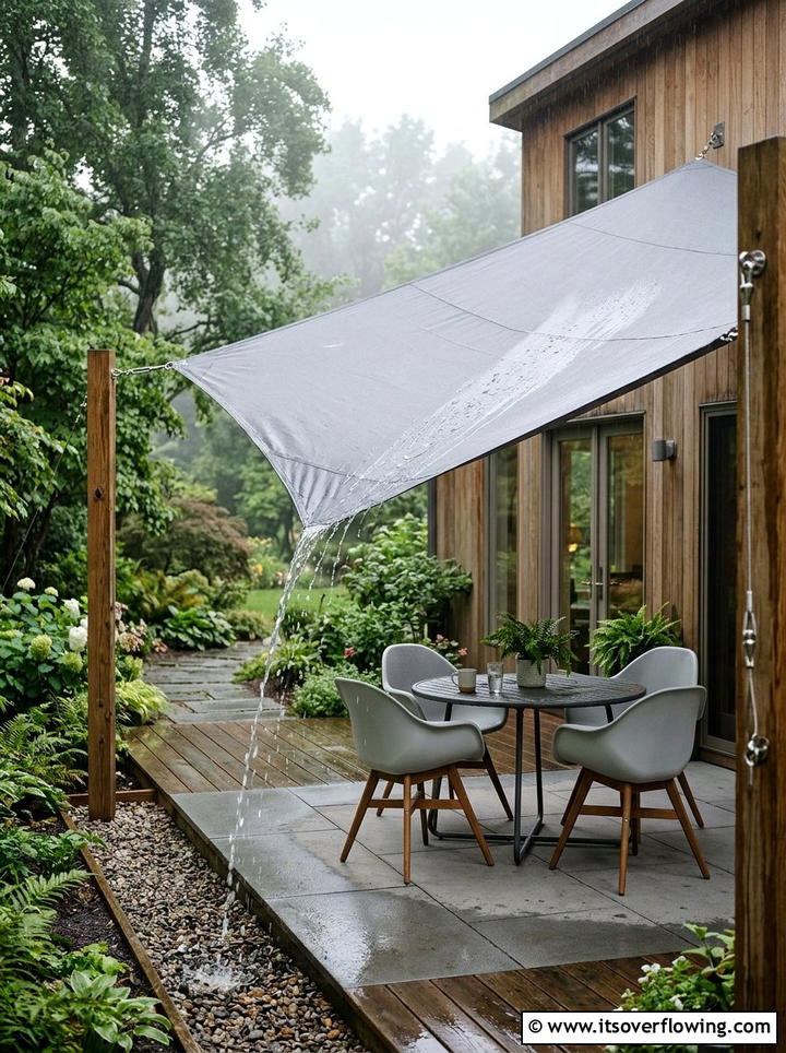 Waterproof shade sail patio - 25 garden decor ideas with shade sails