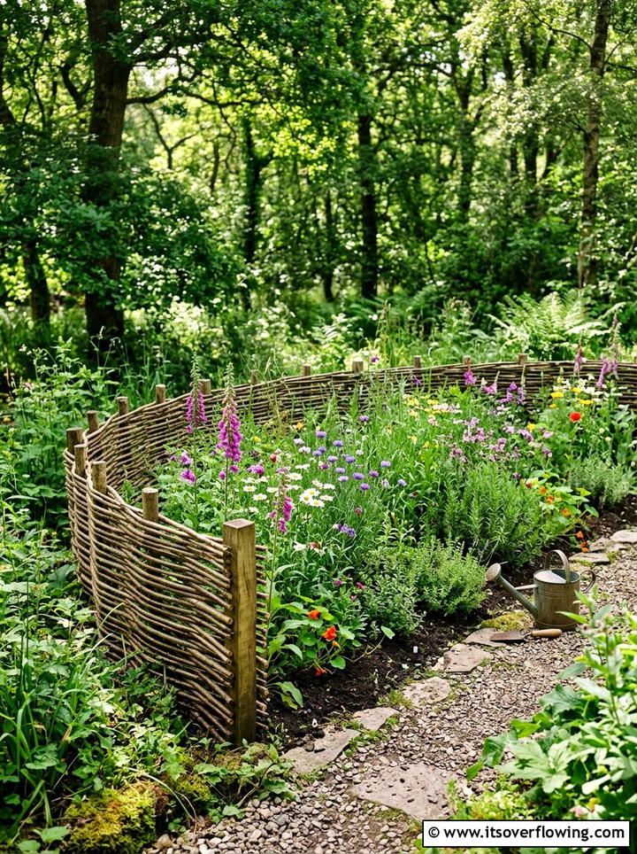 Wattle Fence Garden Bed - 25 small garden ideas with raised beds