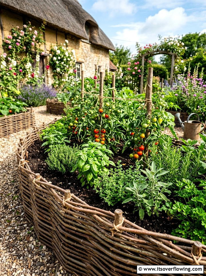 Wattle garden fence - 25 garden ideas with garden edging
