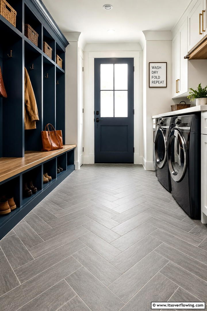 Weather Resistant Flooring - 30 Mudroom Laundry Room Combo Ideas for Efficient Spaces