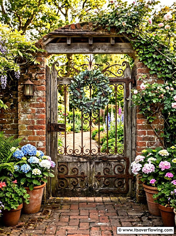 Weathered Garden Gates - 25 front porch ideas with antique pieces