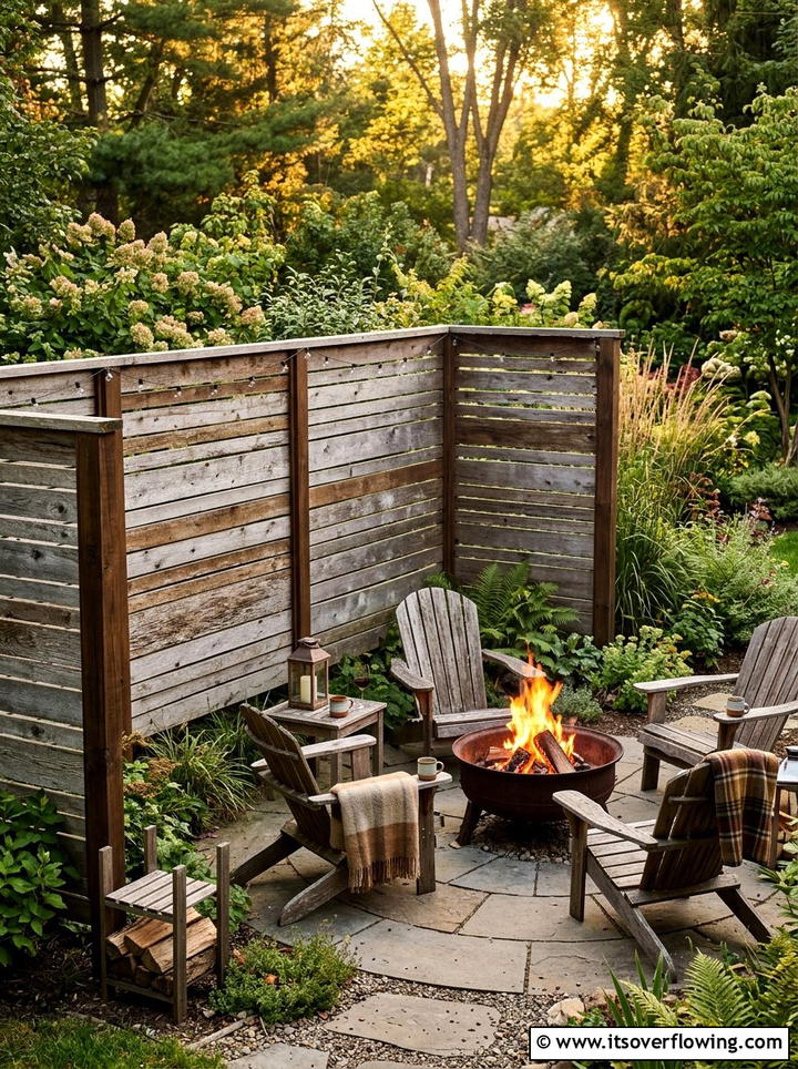 Weathered Wood Privacy Screen - 25 backyard decorating ideas with reclaimed wood projects