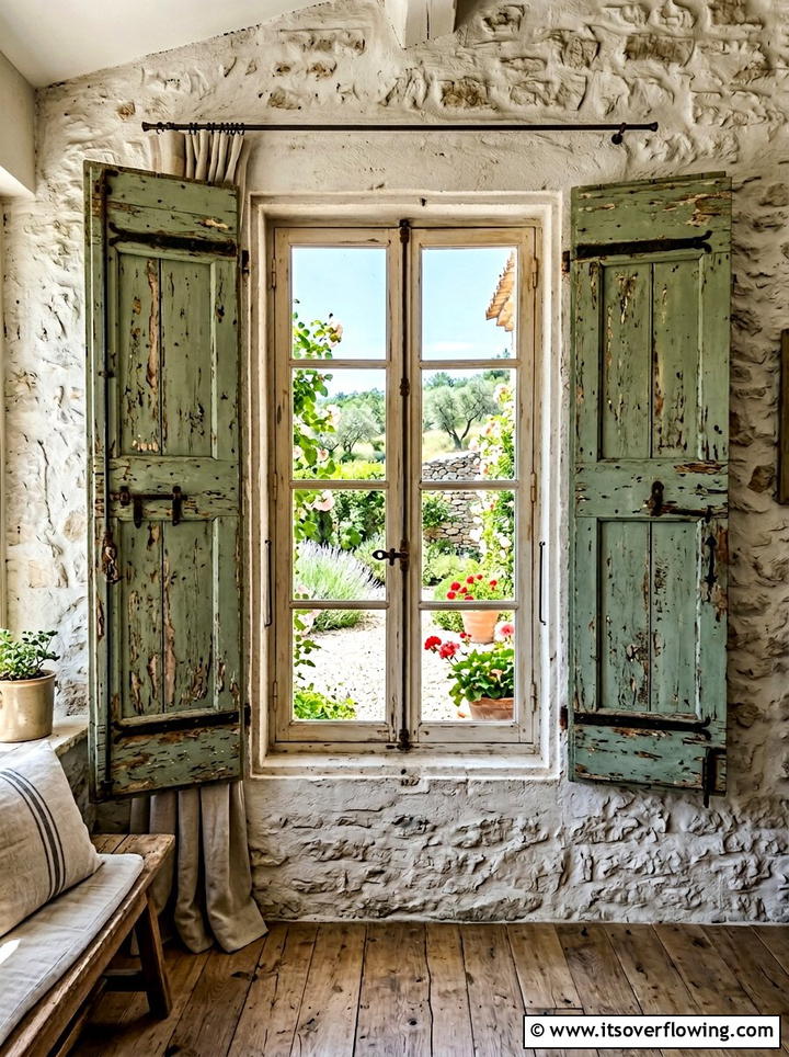 Weathered Wooden Shutters - 25 front porch ideas with antique pieces