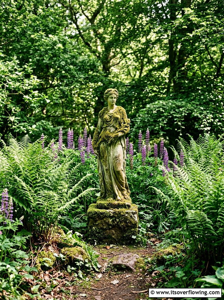 Weathered statue - 25 garden decor ideas for cottage gardens