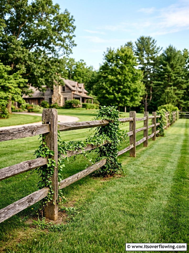 Weathered wood fence - 25 backyard decorating ideas with rustic accents