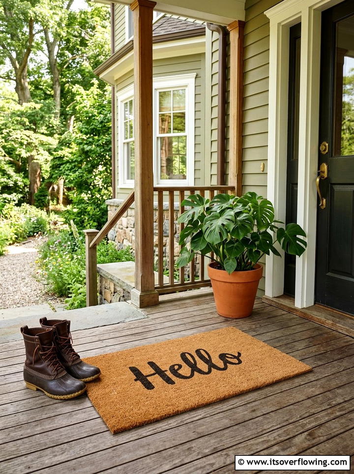 Welcome Door Mat - 25 front porch ideas for deep porch