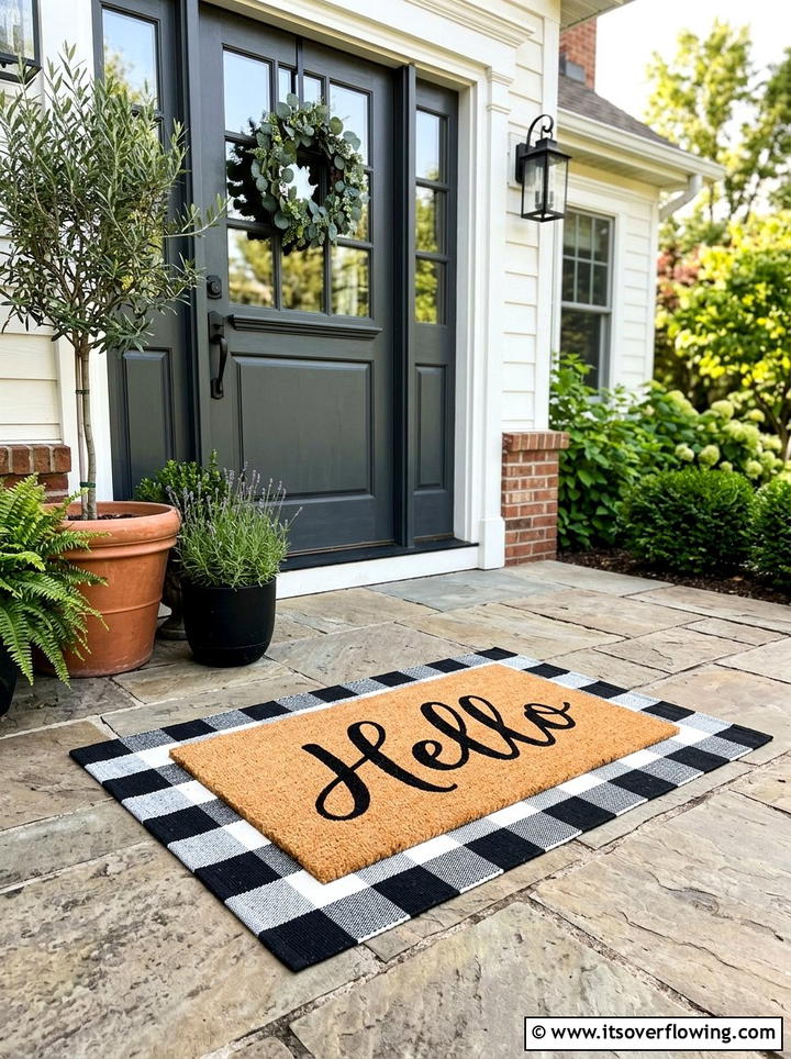 Welcome Mat - 25 front porch decor ideas on a budget