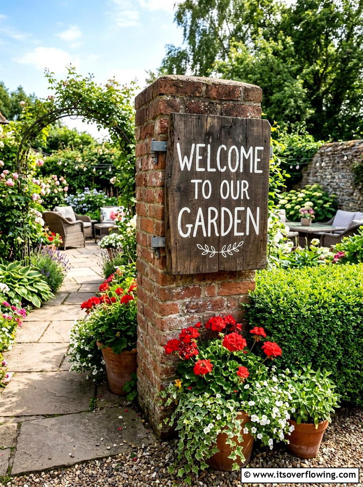 Welcome To Our Garden Sign - 25 garden decor ideas with signs
