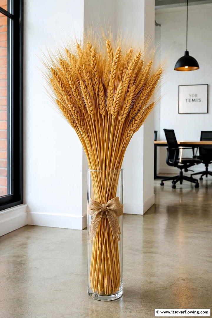Wheat Stalk Office Bundles - 50 Fall Office Decor Ideas for A Sleek, Calm Workspace