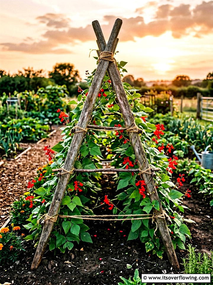 Wheelbarrow handle - 25 reusing old things ideas for trellis