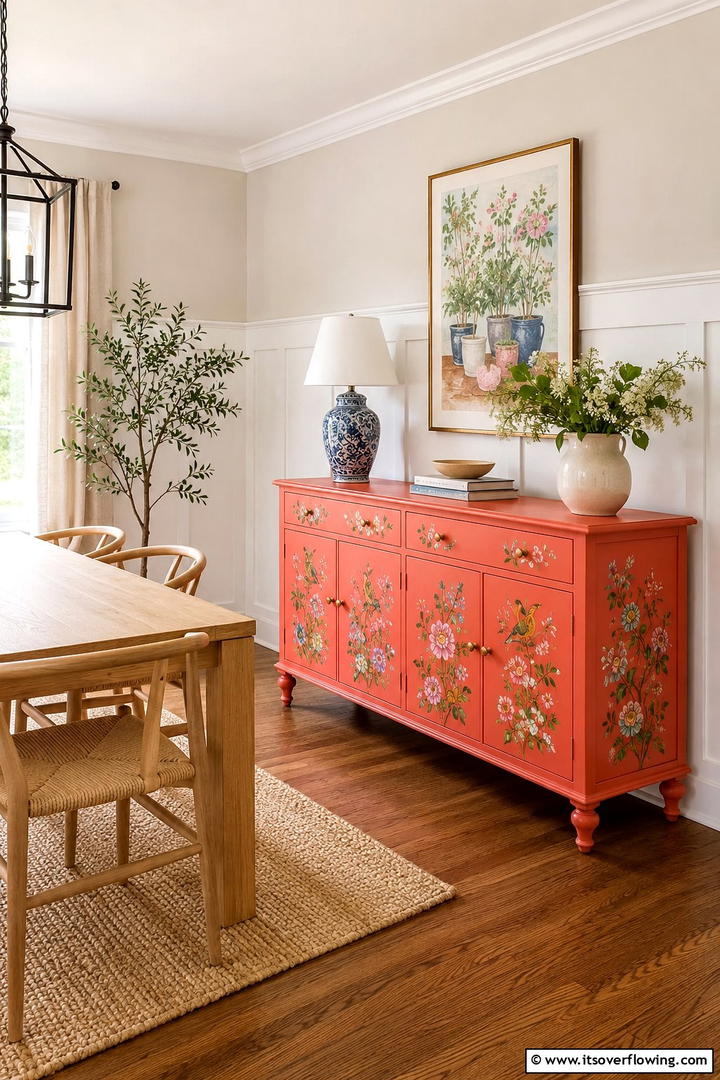 Whimsical Painted Sideboard Charm - 30 Painted Furniture Ideas to Revamp Your Home Décor