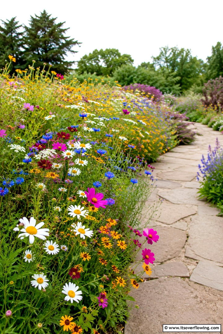 Whimsical Wildflower Mix - 30 Perennial Flower Bed Ideas for Year-Round Blooms