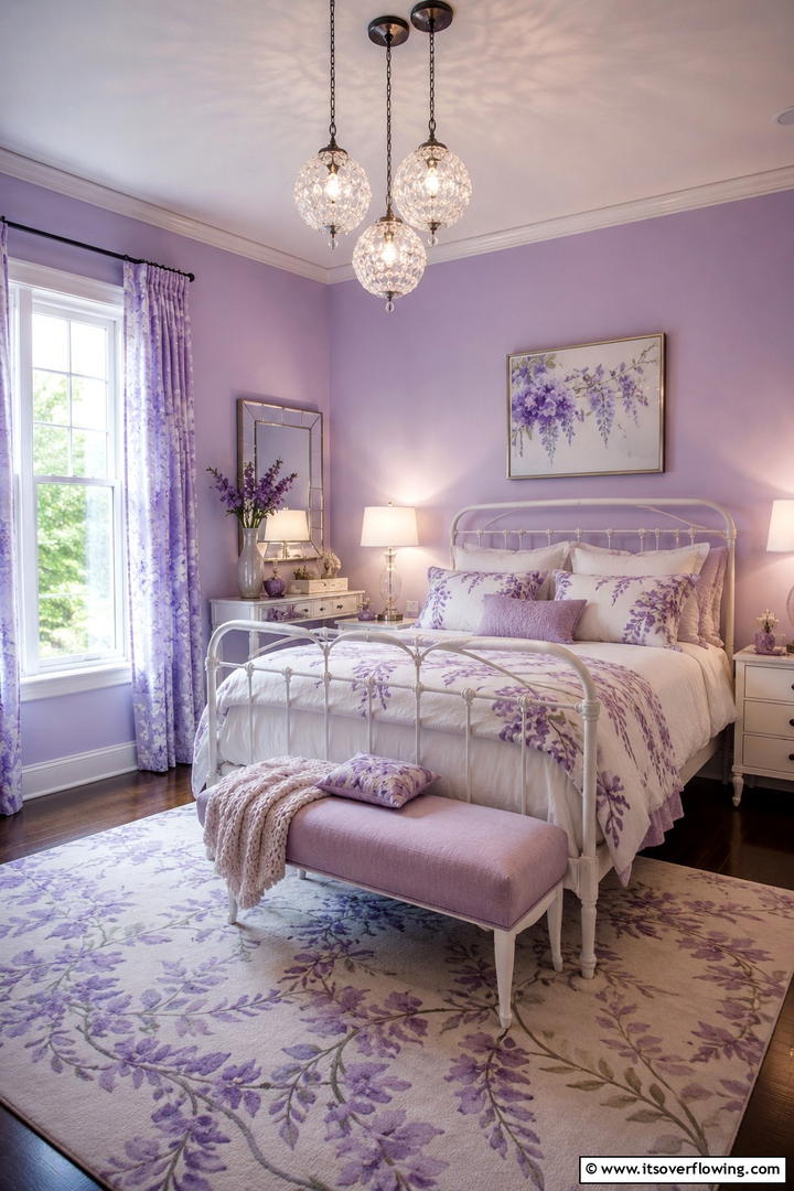 Whimsical Wisteria Wonder - 30 Purple Bedroom Ideas for a Dreamy and Relaxing Retreat