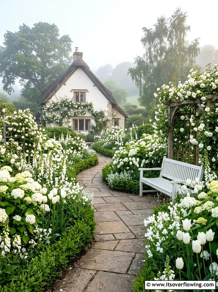 White Flower Garden Layout - 25 garden design ideas with monochrome plants