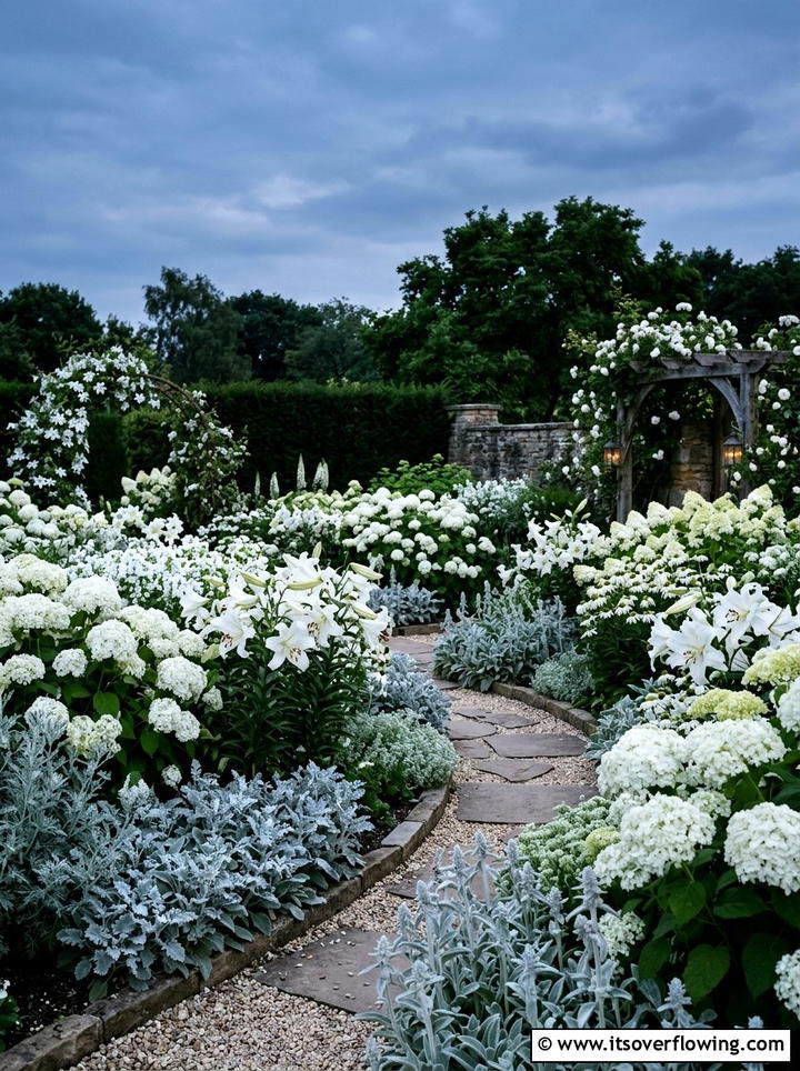 White Flower Garden - 25 garden ideas for front yards