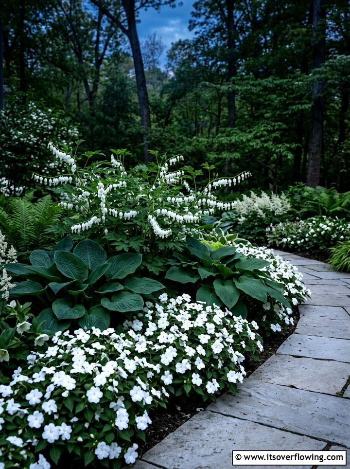 White Flower Shade Garden - 25 small garden ideas for low sunlight